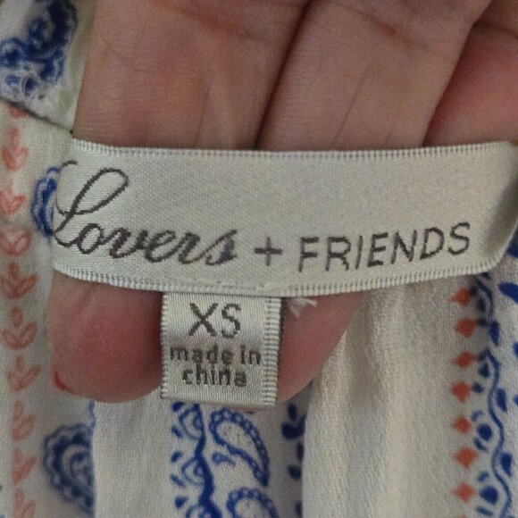 Lovers + Friends Carmella Romper Off Shoulder Balloon Sleeve Bella Scarf Size XS - Picture 11 of 12